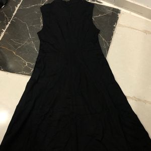 Black Sleeveless A Line Dress