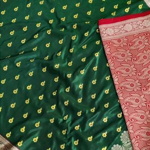 Banarasi Satin Silk Saree With Embroidery Work