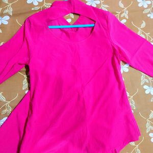 Women Pink Shirt With Back Design