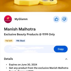 My Glamm Manish Malhotra Coupon Code
