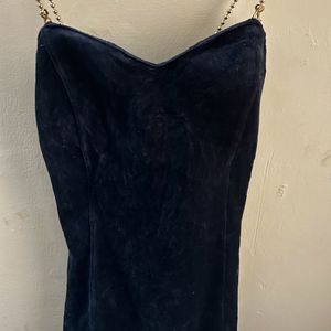 Padded Black velvet Body Fit Dress