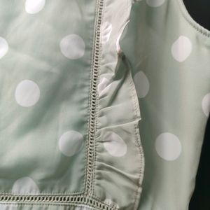 Sea Green Polka Dress Like New