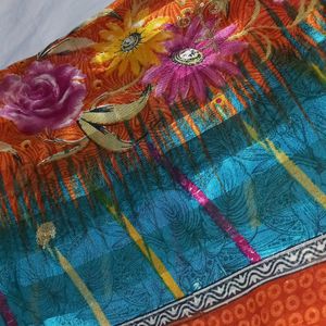 MULTICOLOUR SOFT SILK SAREE