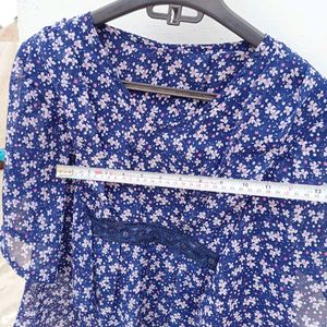 Beautiful Blue Floral Print Top