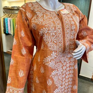 Khadi Winter Chikankari Kurti