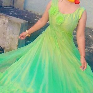 Beautiful Parrot Green Colour Gown