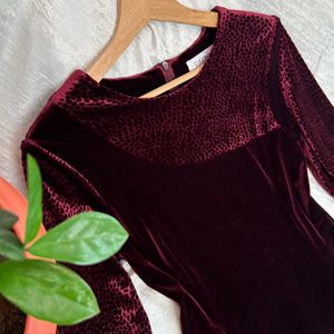 Korean Autumn Velvet Dress