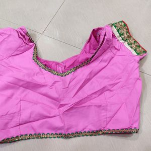 Pink Saree With Blouse