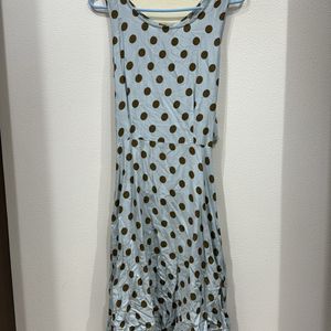 Sky Blue Dress With Front Cut