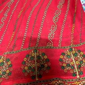 Trendy Chandrai Saree With Blouse