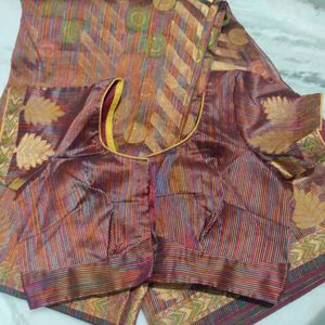 Cotton silk mix saree with blouse