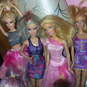 6 Combo Of Barbie Dolls Made In Indonesia