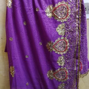 Purple Heavy Work Dupatta