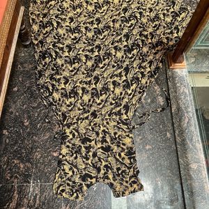 Gold And Black Floor Length Frock