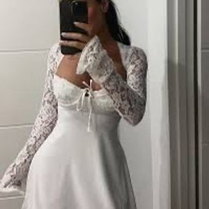 Liana Laced Up White Dress