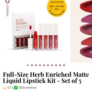Set Of 5 Matte Lipsticks