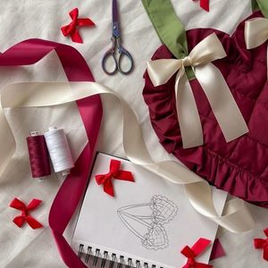 Aesthetic Coquette Cherry Red Heart Bag Crop