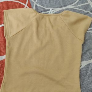 Beige Square Neck Top