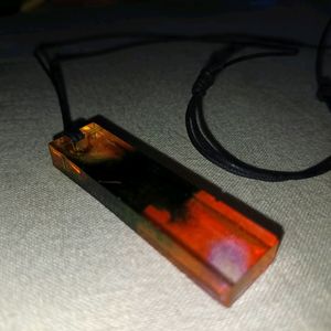 Unisex Resin Pendant With Adjustable Cord.