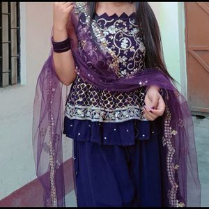 Very Beautiful Purple Sharara Set