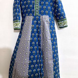 Cotton Ajrakh Anarkali Kurta