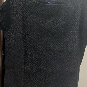 Black And Golden Print Thick Fabric Shirt