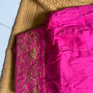 Pink Patiala With Embroidery Border Work