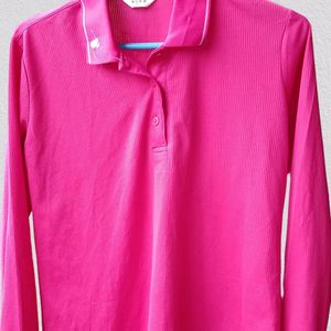 Pretty Pink Sleeve Polo Top
