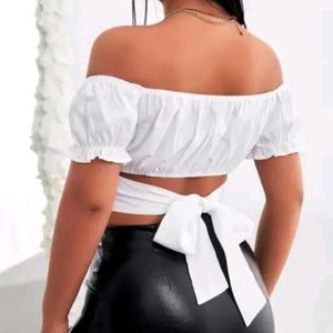 Beautiful White Crop Top With Back Nord