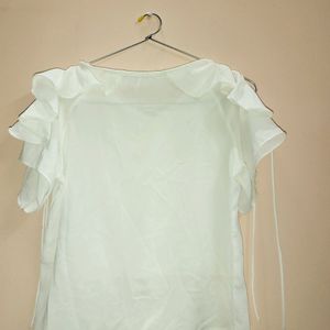 White Top With Stylish Sleeve Design