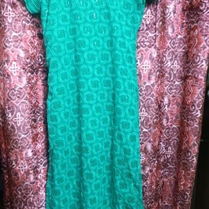 sequance with chikenkari kurta