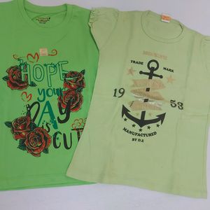 Combo Of T-shirt For Girls, 1- 55cm.,2- 65cm.