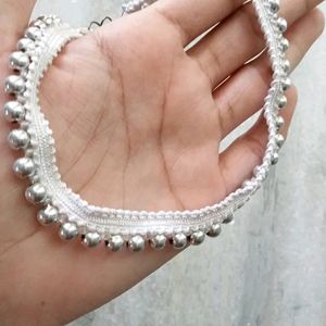 Silver Beads Choker Necklace