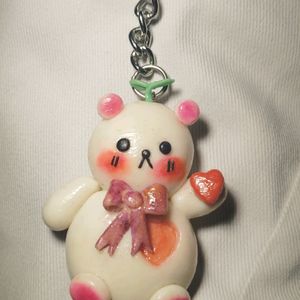 cute white bear keychain ✨✨