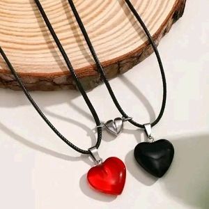 Two Magnetic Glass Heart Necklace!