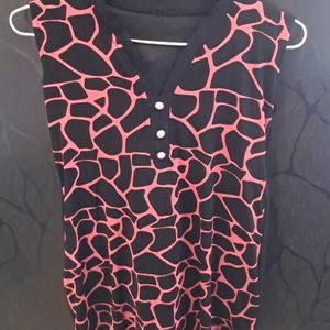 Fancy, Pebble Print, Black N Pink Fancy Top