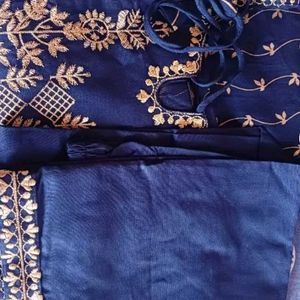 Navy Blue Embroidery Kurta Set