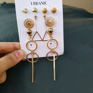 🎉Pack Of 6 Earrings Shiny And Gold Plated Trendy