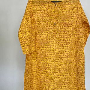 2 Combo Yellow Handblock Printed Cotton Top, Tuni