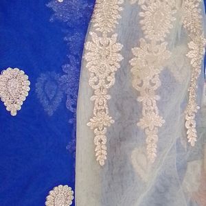 A Golden Blue Saree