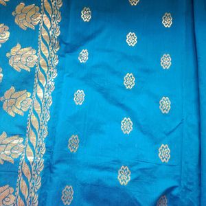 Blue Cotton Saree