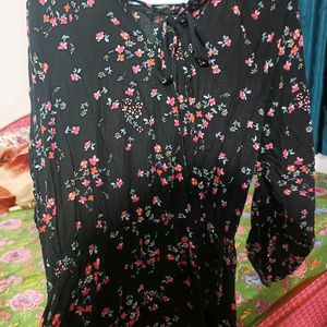 Pretty Floral Printed Cotton Dress