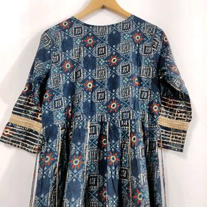 Blue Printed Kurti ( Women)