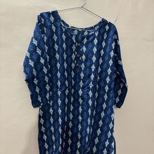 Indigo blue jaipuri kurti