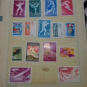 Collectible Beautiful Used 65 Russian Stamps.