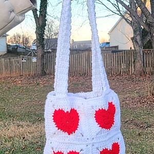 Crochet❤️🩷 Heart Shoulder Bag