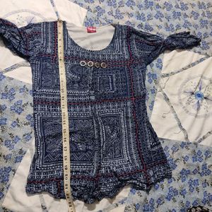 Fancy Navy Blue Top For Woman