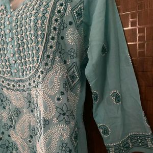 Sky Blue Chikankari Kurta