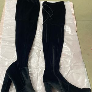 Knee Rise Boots Velvet