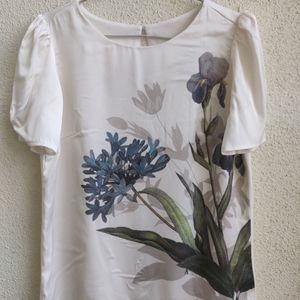 Floral Top With Puffy Sleeves By Next